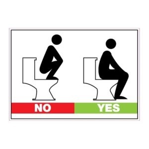 Aanbod stickers voor restaurant - Impressie van een toiletsticker