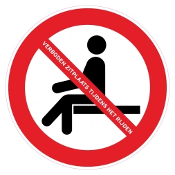 Verboden zitplaats tijdens de rit sticker
