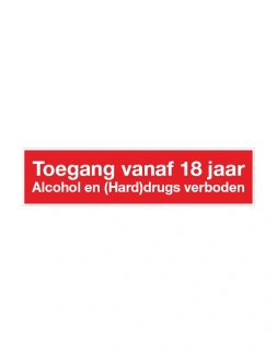 Toegang vanaf 18 jaar - Alcohol en (Hard)Drugs verboden sticker - DS1001031