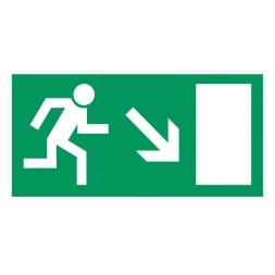 Vluchtweg rechtsonder sticker