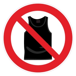 Mouwloze shirts verboden sticker