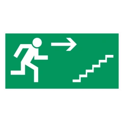 Vluchtweg via trap rechtsboven sticker