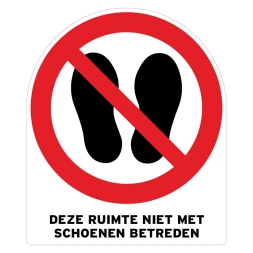 Deze ruimte niet betreden met schoenen sticker