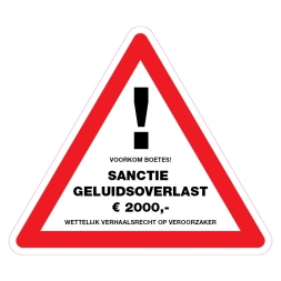 Voorkom boetes (Geluidsoverlast) sticker