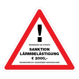 Voorkom boetes (Geluidsoverlast) sticker (Duits)