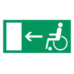 Vluchtweg voor gehandicapten links sticker