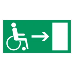 Vluchtweg voor gehandicapten rechts sticker