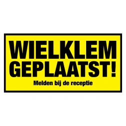 Wielklem geplaatst sticker