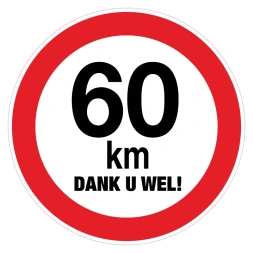 Maximum 60 km - Dank u sticker