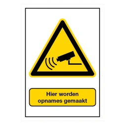Hier worden opnames gemaakt sticker