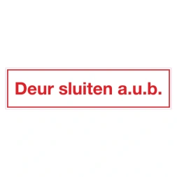 Deur sluiten a.u.b. sticker