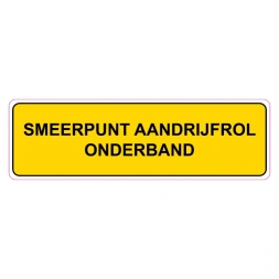 Smeerpunt aandrijfrol onderband sticker