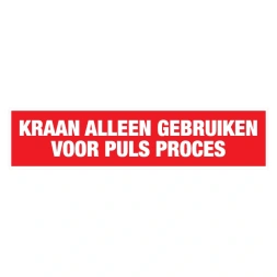 Kraan alleen gebruiken voor puls proces sticker