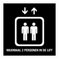 Maximaal 2 personen in de lift sticker
