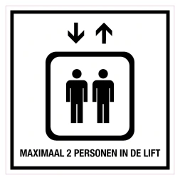 Maximaal 2 personen in de lift sticker - DS1001481