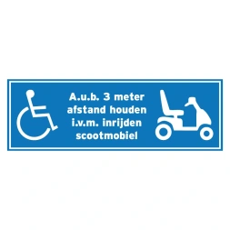 3 meter afstand houden i.v.m. scootmobiel sticker