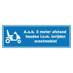 3 meter afstand houden i.v.m. scootmobiel sticker - DS1001487