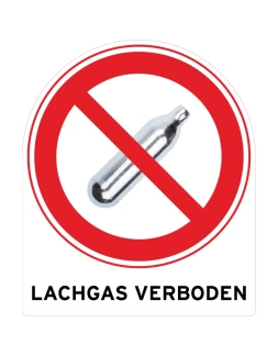 Lachgas verboden sticker