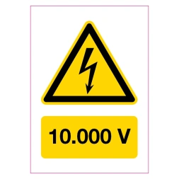Voltagepictogram 10.000 volt sticker