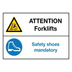 Attention forklifts / Safety shoes mandatory sticker