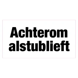 Achterom alstublieft sticker