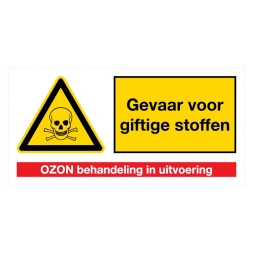 Gevaar voor gevaarlijke stoffen / ozon behandeling sticker