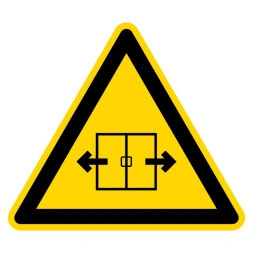 Pas op: Deur opent automatisch sticker