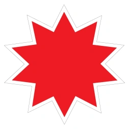 Korting / aanbieding ster sticker - Rood