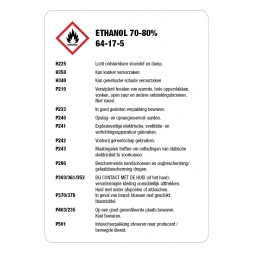 Ethanol 70-80% sticker