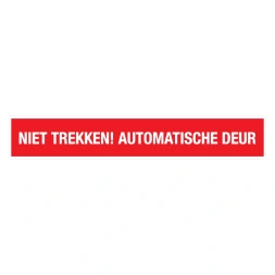 Niet trekken! Automatische deur sticker