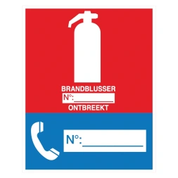 Brandblusser ontbreekt sticker