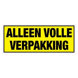 Alleen volle verpakking sticker