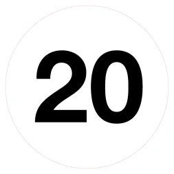 Magazijnsticker 20 (wit)