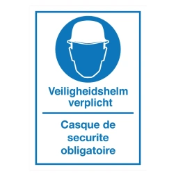 Gasmasker verplicht / Casque de securite obligatoire sticker