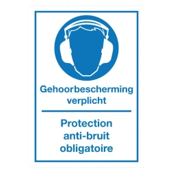 Gehoorbescherming verplicht / Protection anti-bruit obligatoire sticker