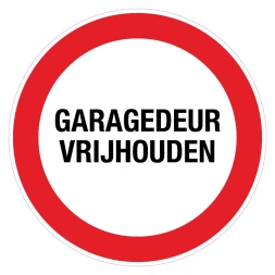 Garagedeur vrijlaten sticker