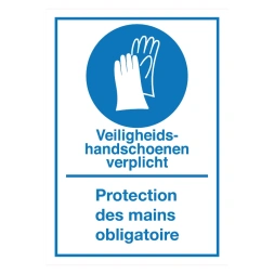Veiligheidshandschoenen verplicht / Protection des mains obligatoire sticker