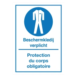Beschermkledij verplicht / Protection du corps obligatoire sticker