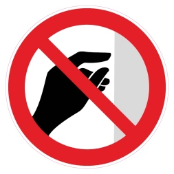 Niet aanraken sticker