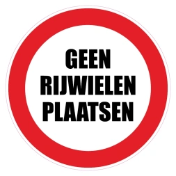 Geen rijwielen plaatsen sticker