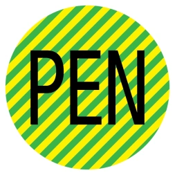Adercodering PEN groen/geel sticker
