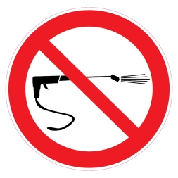 Hogedrukreiniging verboden sticker