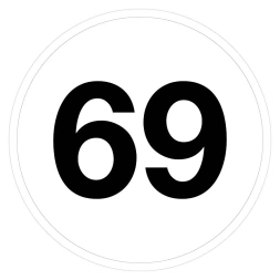 Magazijnsticker 69 (wit)