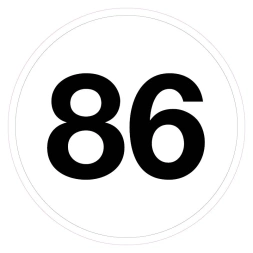 Magazijnsticker 86 (wit)