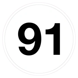 Magazijnsticker 91 (wit)