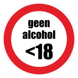 Geen alcohol onder de 18 sticker