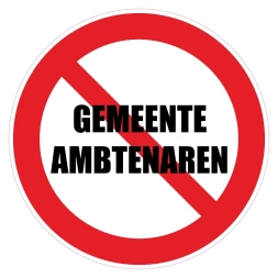 Verboden voor gemeente ambtenaren sticker