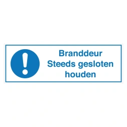 Branddeur steeds gesloten houden sticker