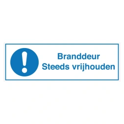 Branddeur steeds vrijhouden sticker