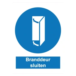 Branddeur verplicht sluiten sticker